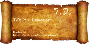 Tóth Demeter névjegykártya